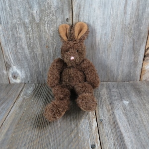Vintage Bunny Rabbit Plush Brown Curly Fur Mary Meyer Stuffed Animal Floppy Bean Bag Floppy