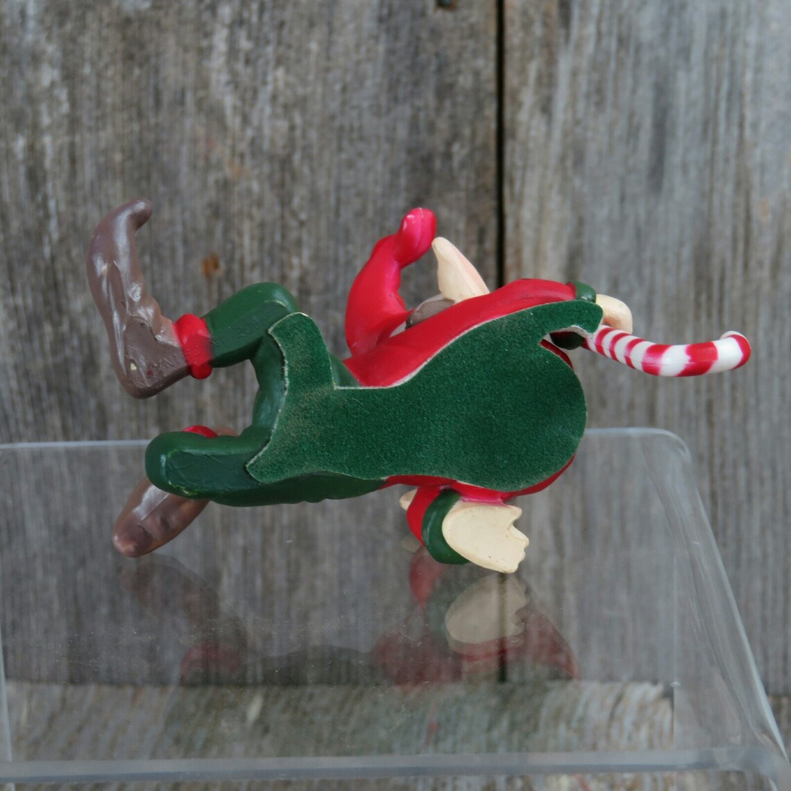 Vintage Elf Stocking Holder Christmas Laying Helper Candy Cane Etsy