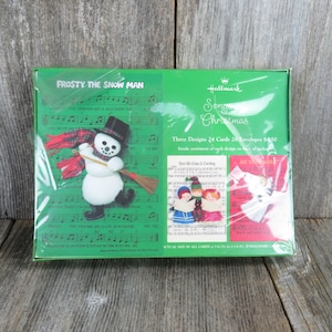 Vintage Hallmark Card Set Canciones de Navidad Frosty Snowman Here We Come Caroling Joy To the World