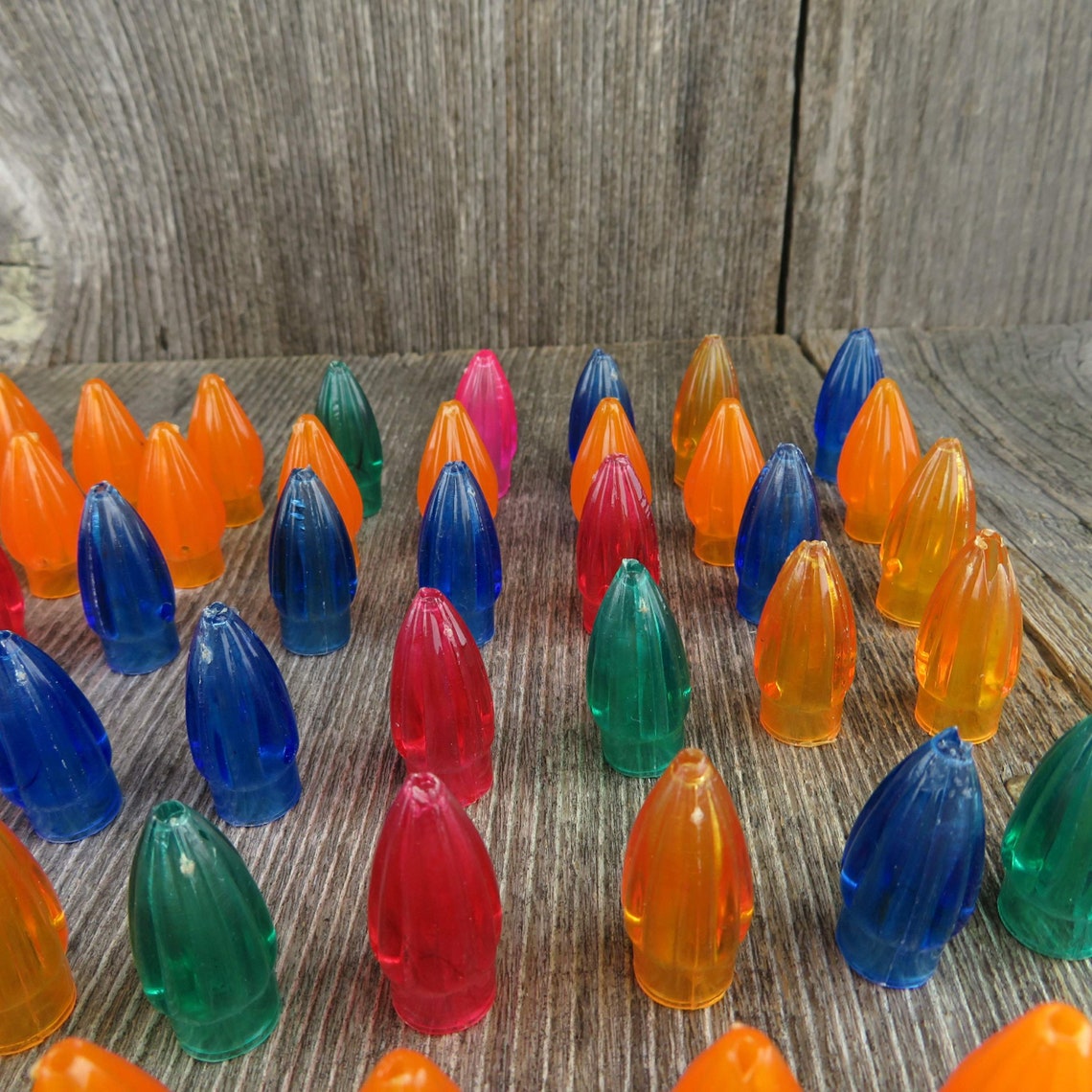 Vintage Christmas Light Reflectors Covers Plastic Petal Star Etsy