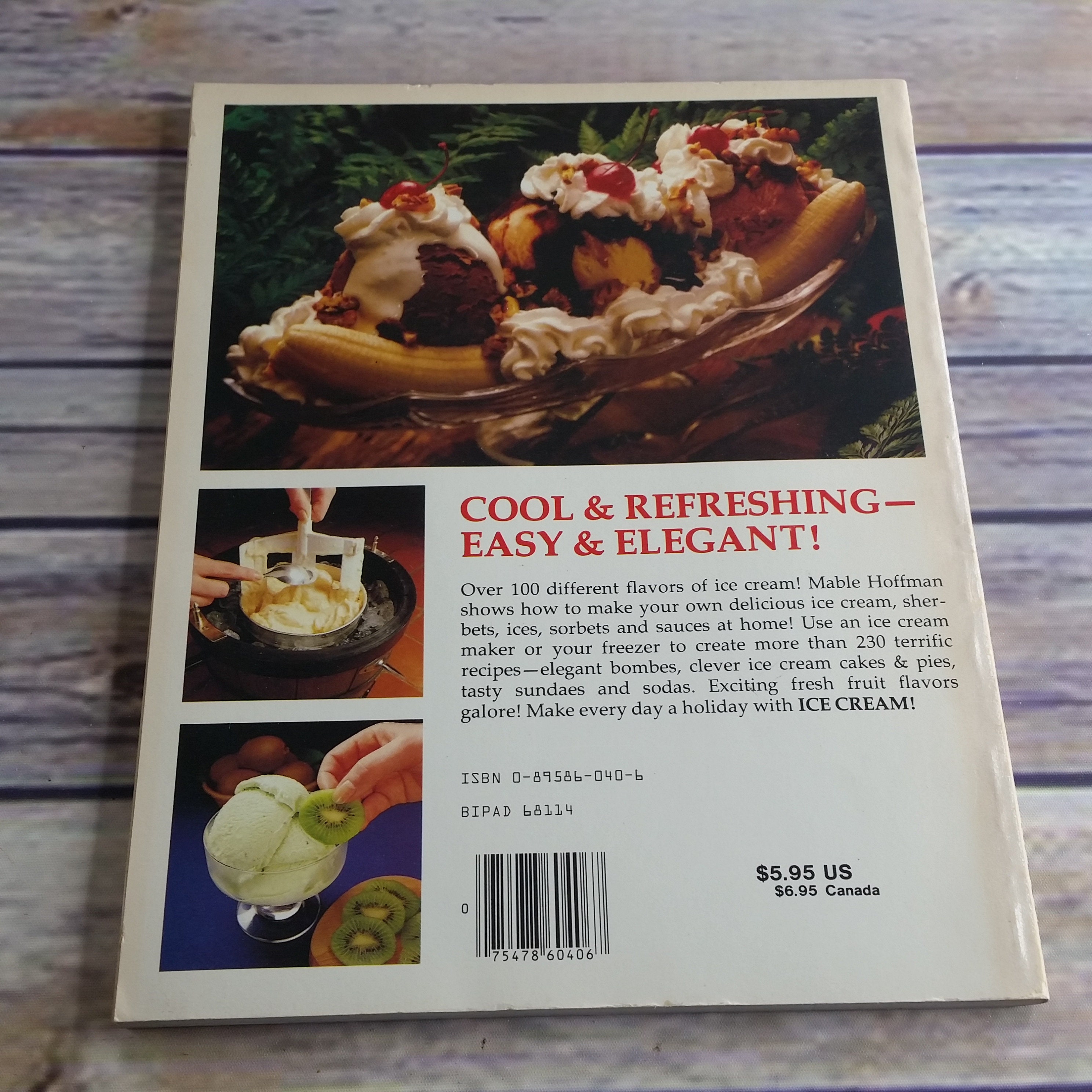 Vintage Cookbook Ice Cream HP Books Mable Gar Hoffman 1981 Paperback ...