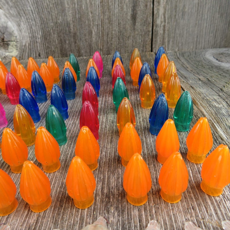 Vintage Christmas Light Reflectors Covers Plastic Petal Star Etsy