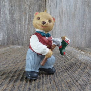 Vintage Papa Bearingers Ornament Bear Dad Hallmark Christmas Hanging Stocking 1993