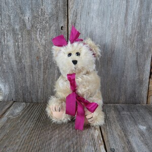 Vintage Teddy Bear Plush Hair Bow Fuzzy Creative Custom Confections 1999 Teddy&#39;s Friends