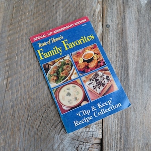 Favoritos da família Taste of Home Cookbook Clip and Keep Recipes Livreto de brochura do 10º aniversário Janaan Cunningham