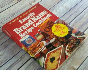 Vintage Cookbook Favorite Brand Name Recipes Consumer Guide Editors Paperback 1981 Cooking Baking Chex Hunts Smuckers Pillsbury Hellmanns