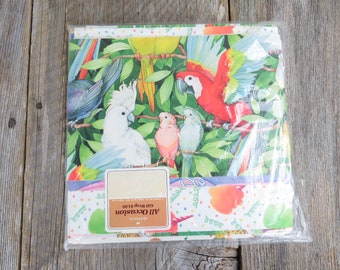 vintage All Occasion Wrapping Paper Set Hallmark Perroquets Animaux Anniversaire Cadeau Emballage Craft Paper Découpage