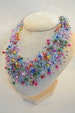 Multicolor beaded necklace jewelry handmade valentine gift for her girlfriend bridesmaid valentine's wedding bridal necklaces crochet 