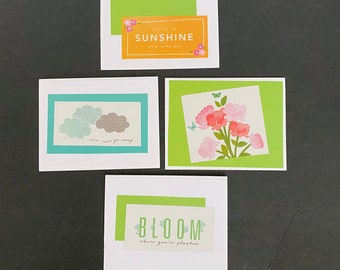 10 Handmade Note Cards - Floral Cards - Blank Cards - Spring card - Assorted Note Card