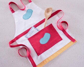 Butterbean's Cafe Apron: Girls' Cotton Cooking Apron, Fairy Bean Applique