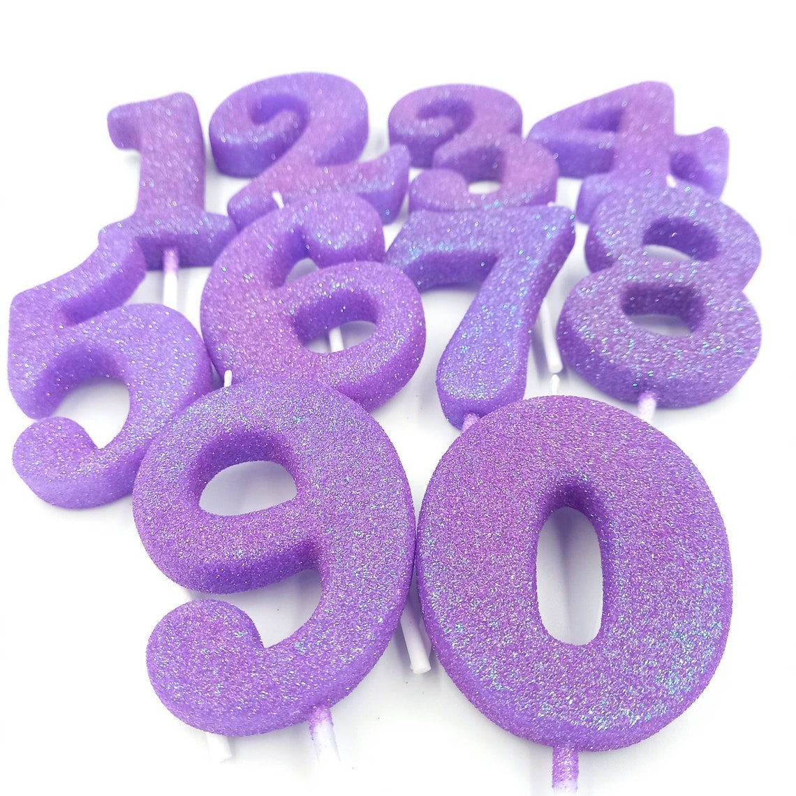 Purple Birthday Candles Anniversary Numbers 123456789 Etsy UK