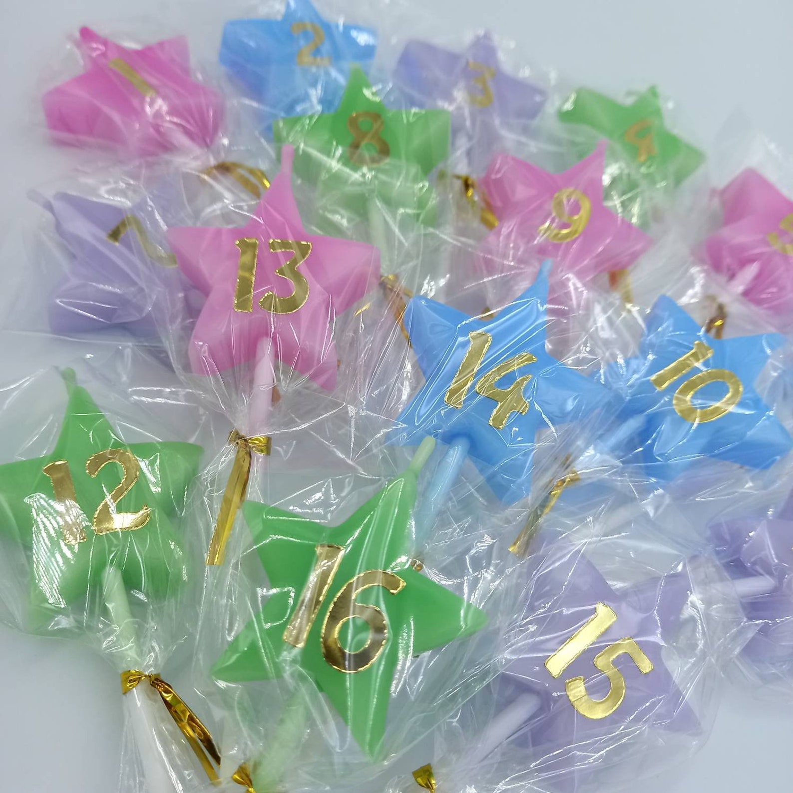 16 Wishes Candles Scented Star Candles Decorated With Gold Etsy