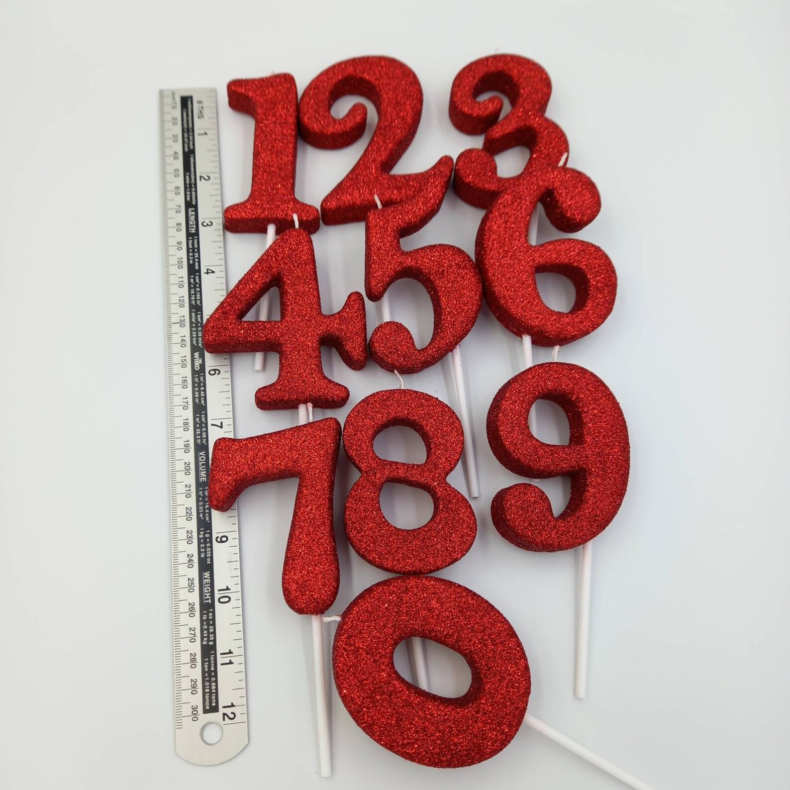 Red Birthday Candles Anniversary Numbers 123456789 or Etsy
