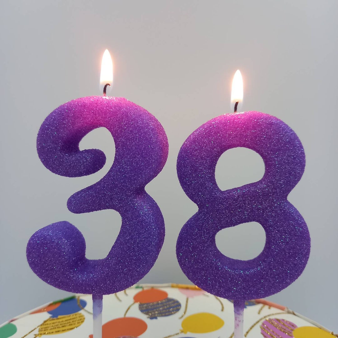 Purple Birthday Candles Anniversary Numbers 123456789 Etsy