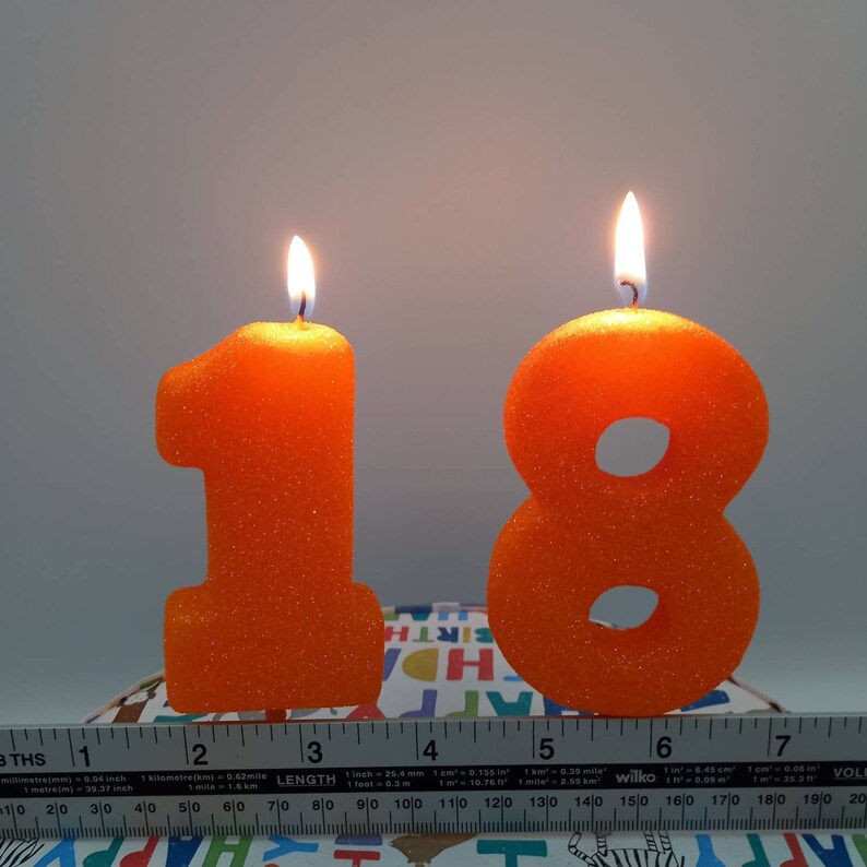 Orange Birthday Candles Block Numbers 123456789 or 0 Etsy