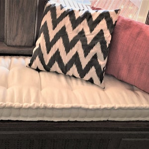 Custom Linen Cushion With Ties Ivory Piano Bench Cushion Etsy