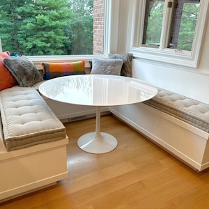 Banquette Cushions, French Cushion, Custom L-shape or U-shape cushions, Velvet Dining Cushions, Bench Seat Cushions with Tufting, Bench Pads