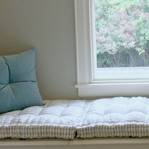 Custom Bench Cushion Ticking Stripe Window Seat Cushion Etsy