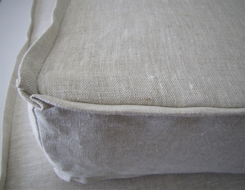 Natural Latex Foam Cushions Linen Slipcover Flanged Edges Etsy