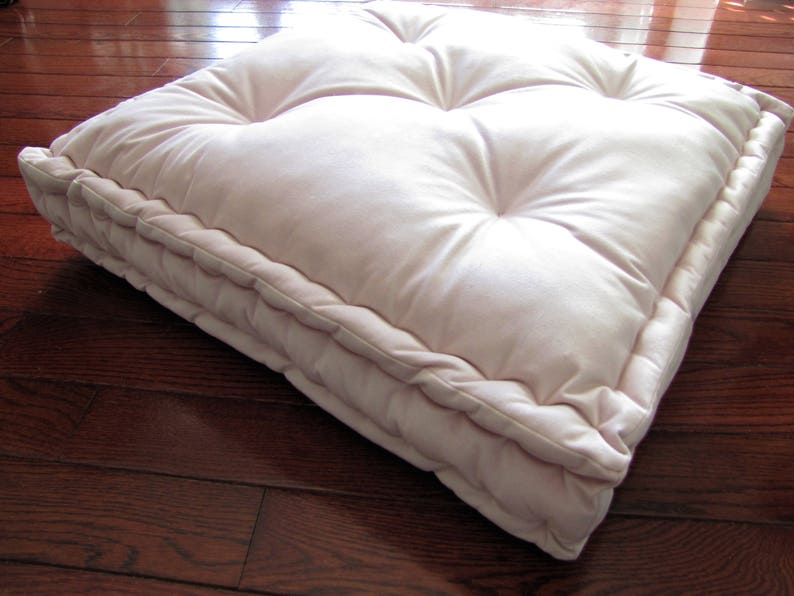 Velvet Floor Pillow Pale Pink Tufted Floor Cushion With Etsy