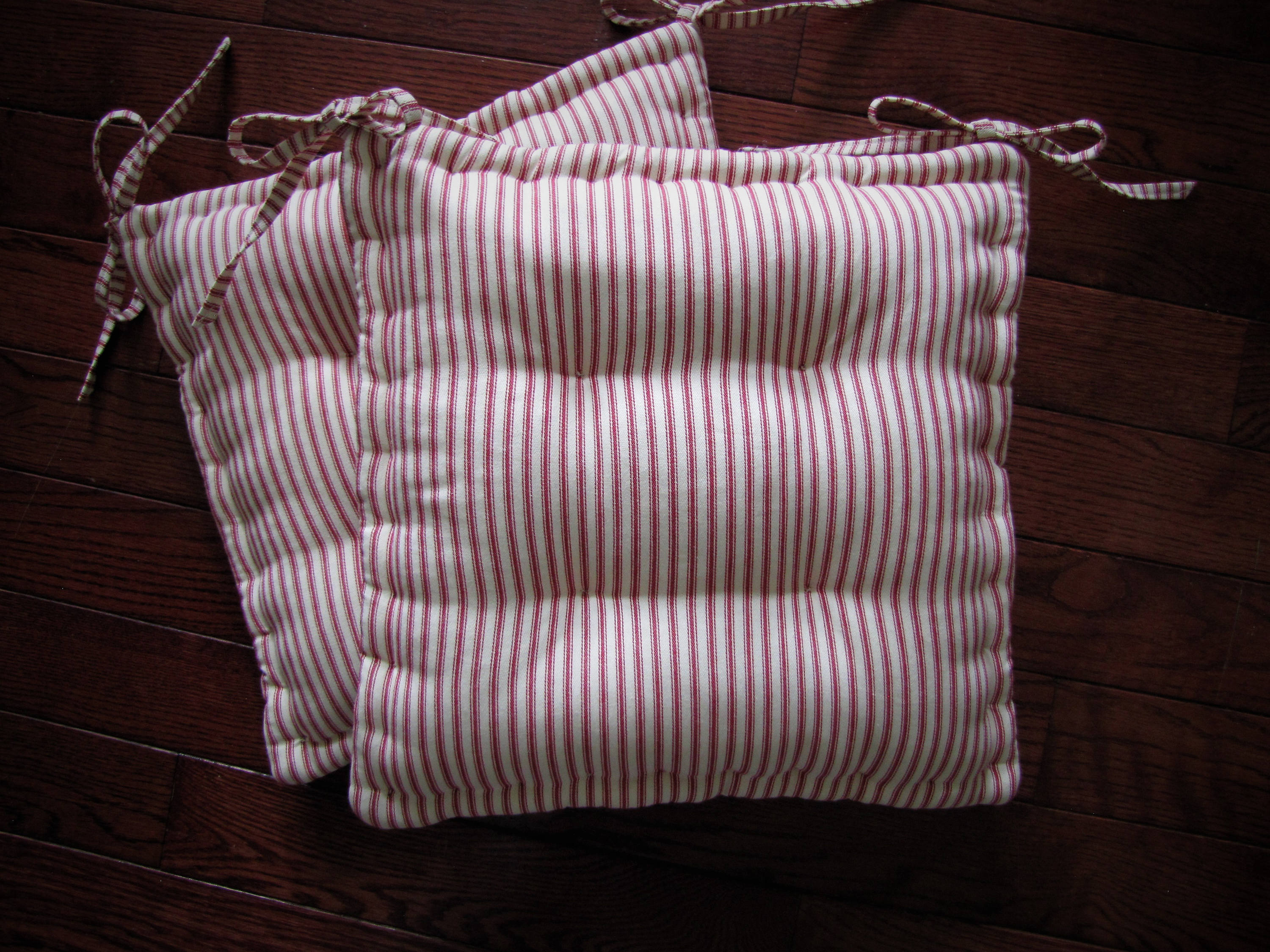 Grateful Home — Dining chair pad with ties; Custom chair cushion made