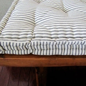 Custom Bench Cushion Black Ticking Stripe Window Seat Cushion