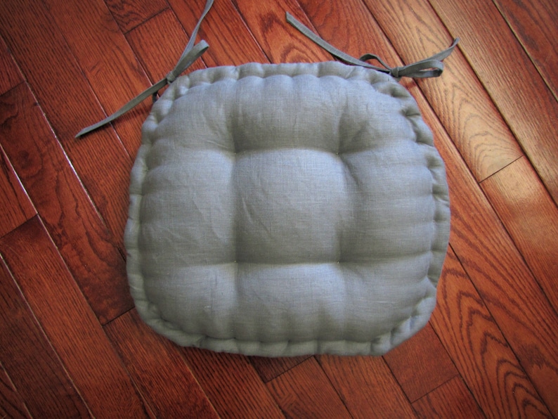 Dining Chair Pad With Ties Custom Chair Cushion Made in Gray Etsy