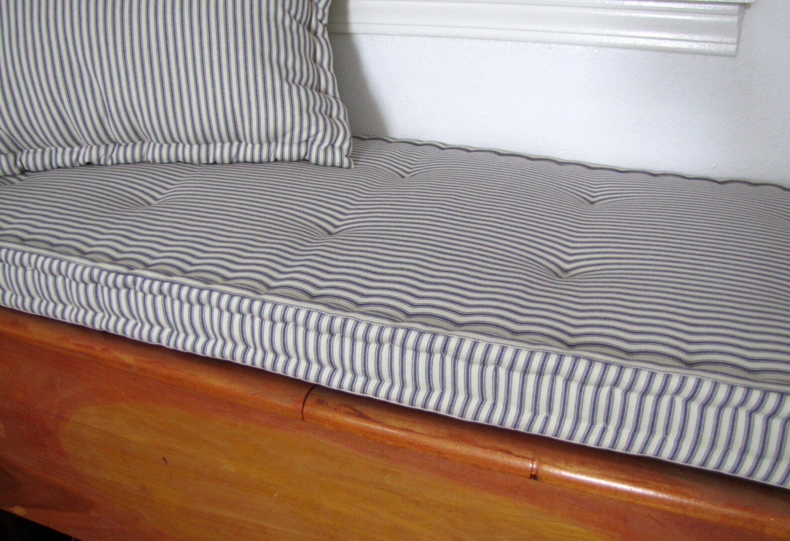 Custom Bench Cushion Firm Foam Bench Seat Cushion Blue Etsy