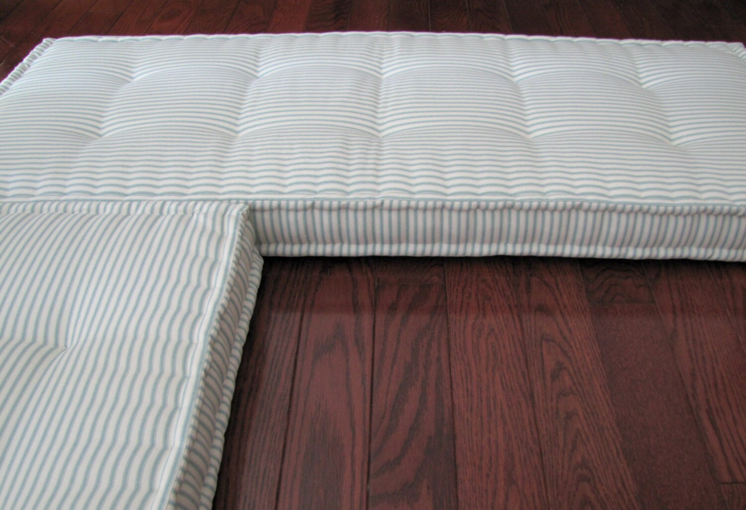 Grateful Home — Banquette Cushions, L Shape Bench Seat Cushions in Aqua