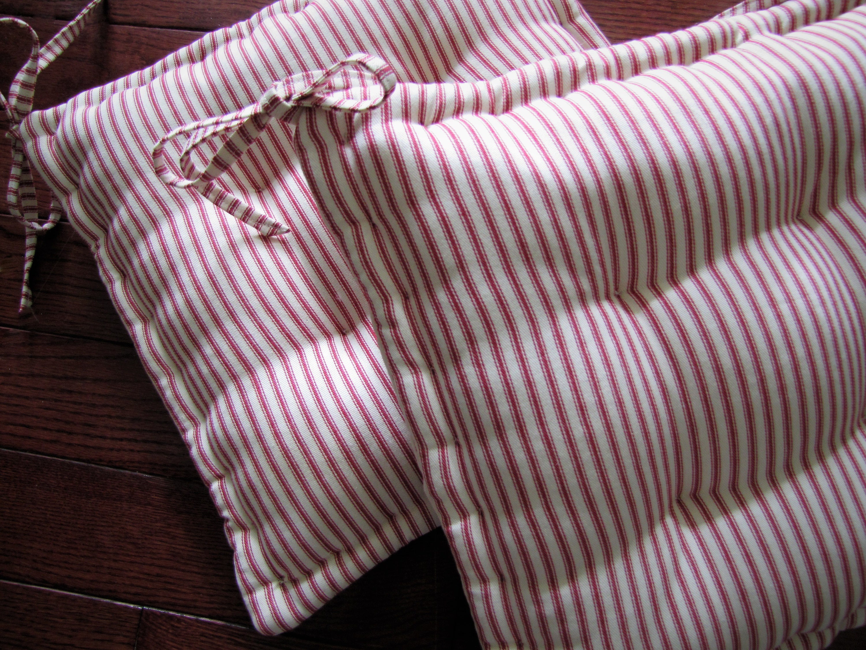 Grateful Home — Dining chair pad with ties; Custom chair cushion made