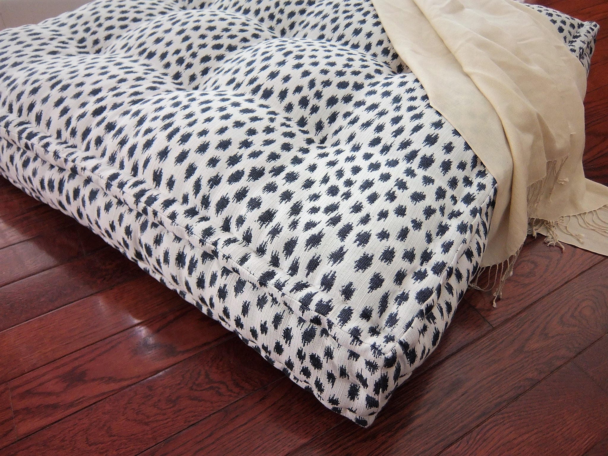 Grateful Home — Oversized Floor Cushion with French Quilted Edging