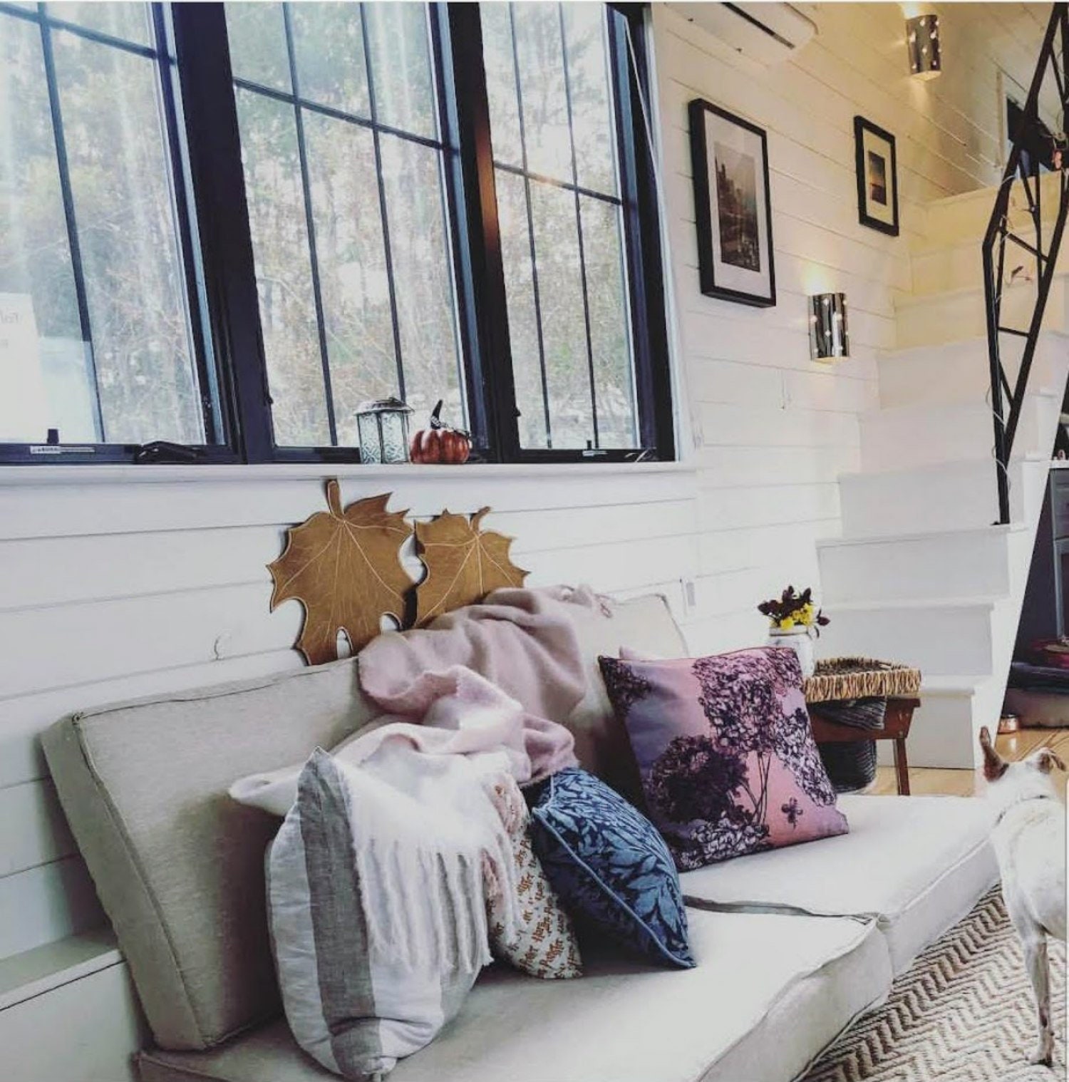 Grateful Home — Natural Latex Foam Sofa Cushions with Linen Slipcover, Flanged Edges with