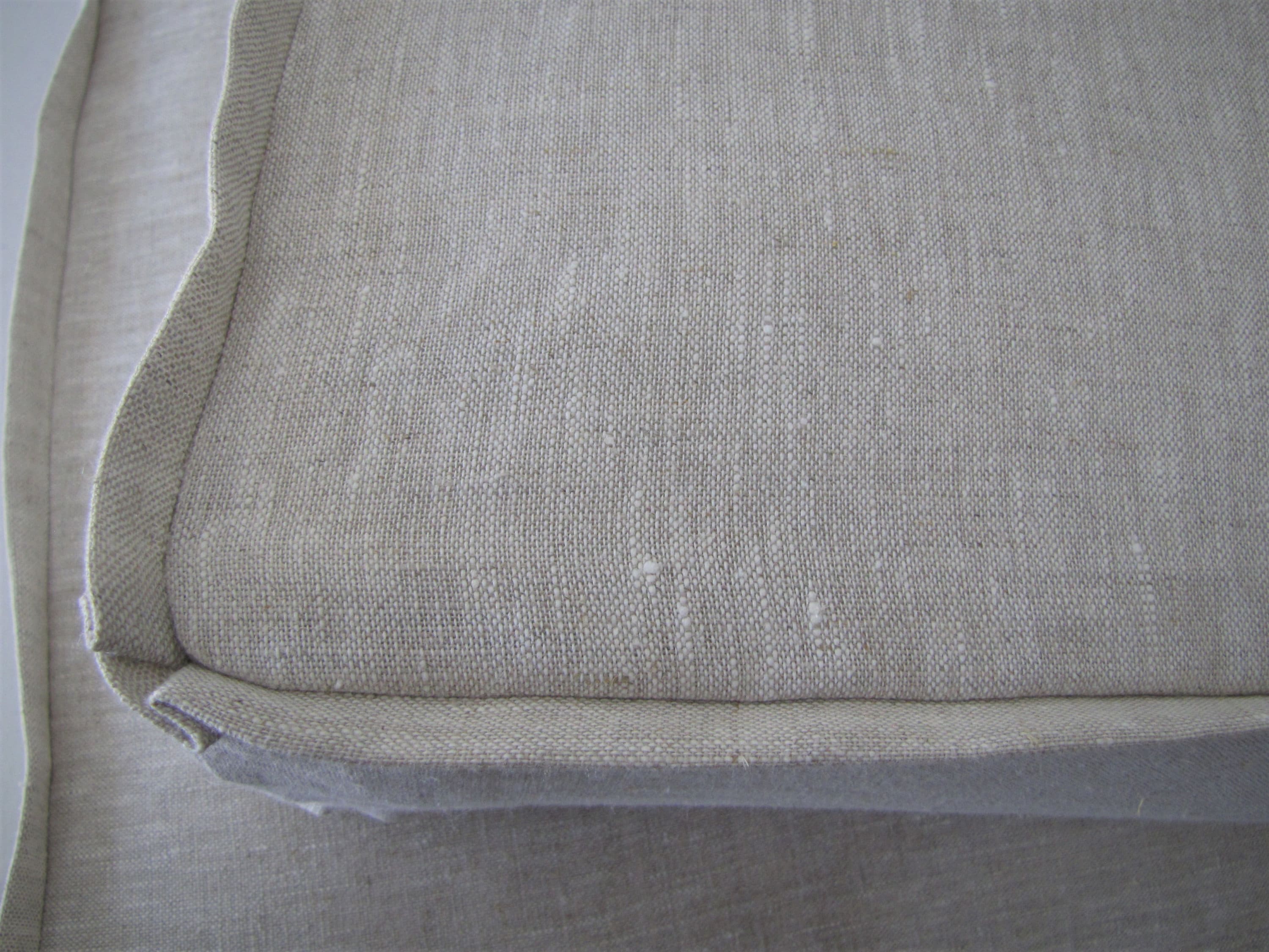 Grateful Home — Natural Latex Foam Sofa Cushions with Linen Slipcover, Flanged Edges with