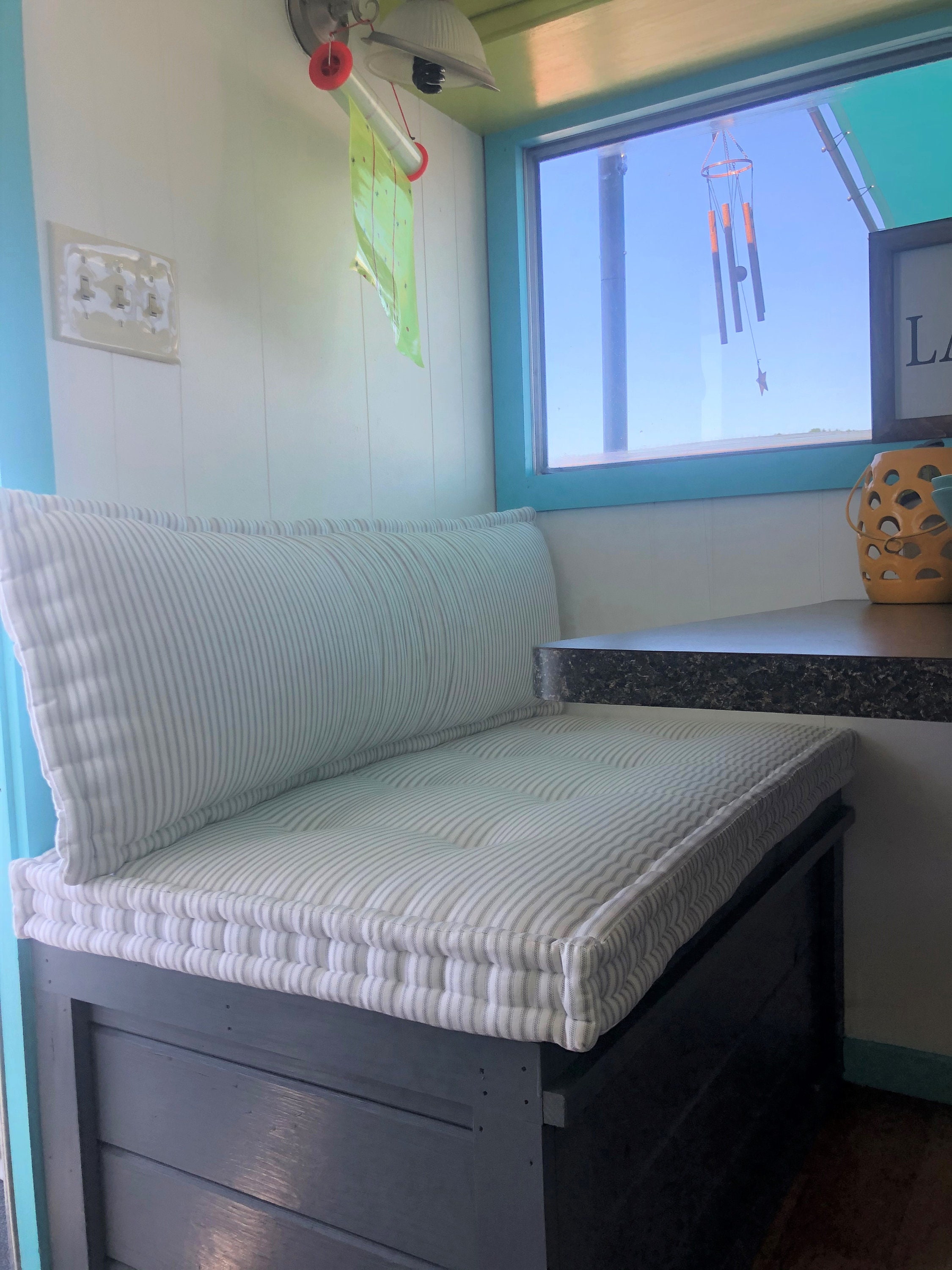 Grateful Home — Booth Cushions with Back Pillows, Custom Banquette and Bench Pads made with