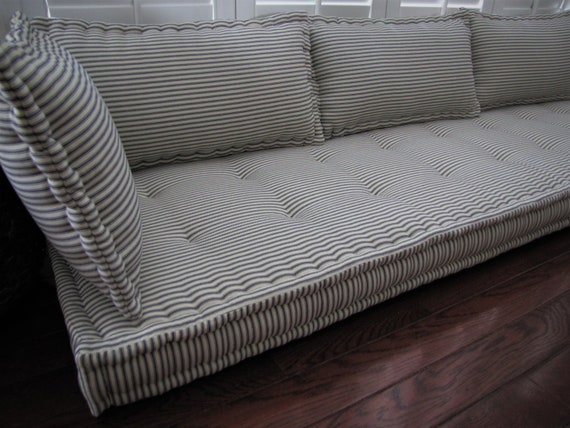 Bench Pad, Custom Bench Cushion, Ticking Stripe Window Seat