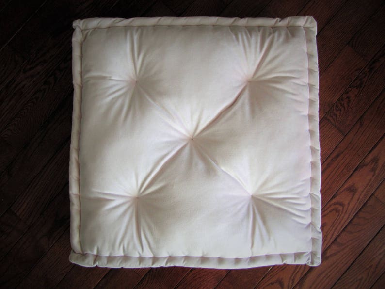 Velvet Floor Pillow Pale Pink Tufted Floor Cushion With Etsy