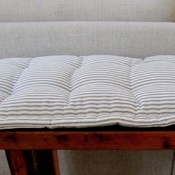 Bench Pad, Custom Bench Cushion, Ticking Stripe Window Seat Cushion, French Quilted Cushion, Tufted Cushions, Custom Sized Cushion