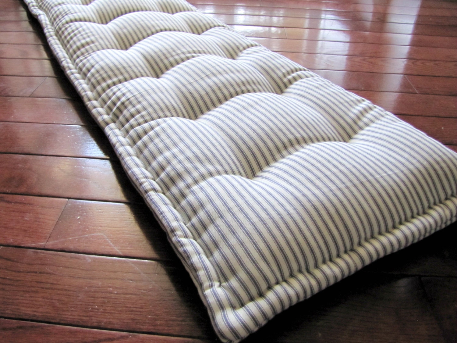 Grateful Home — Custom Cushions in Ticking Stripes with French