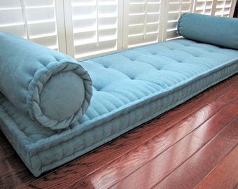 Custom Tufted Velvet Cushion: French Bench or Window Seat