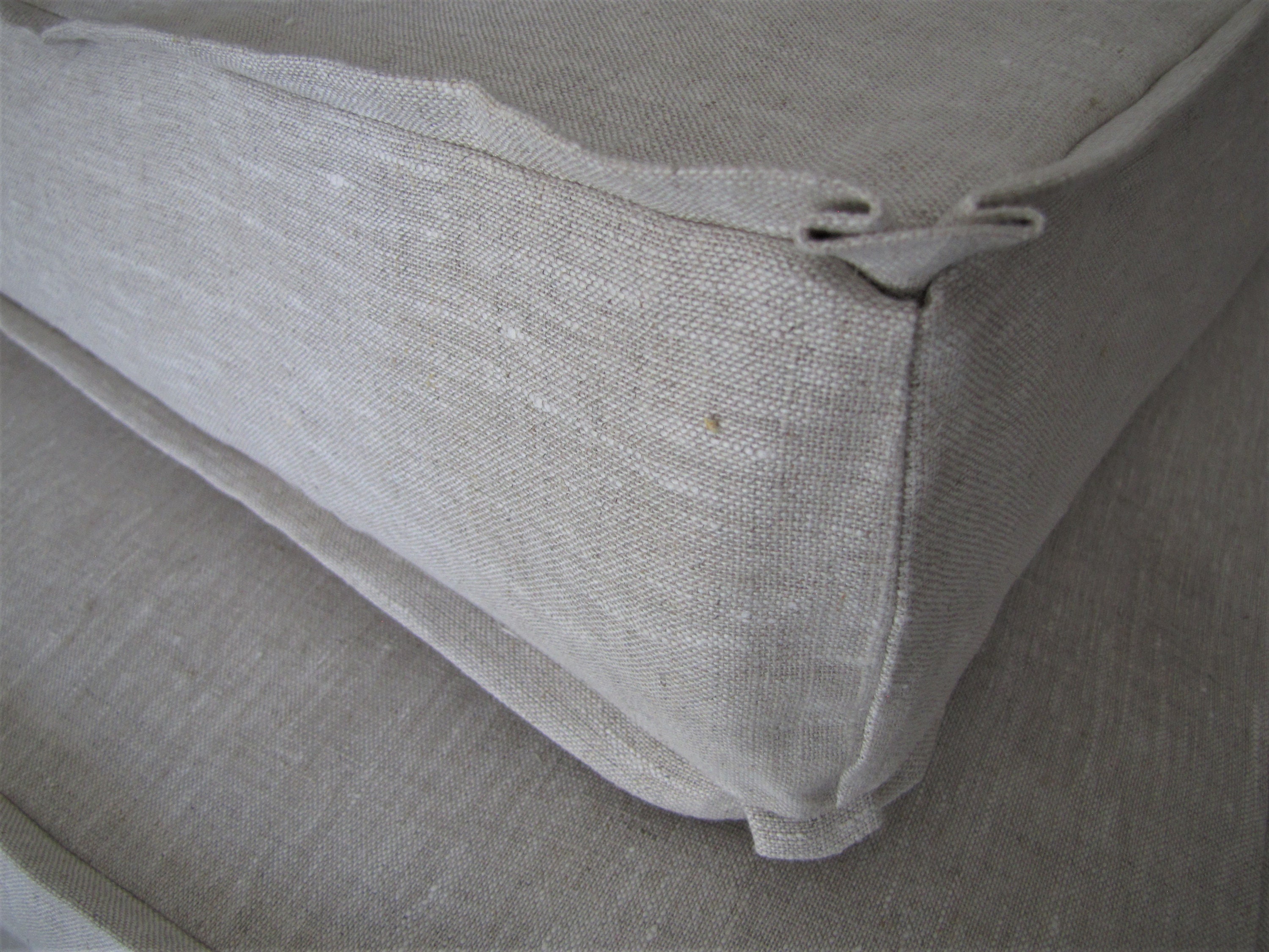Grateful Home — Natural Latex Foam Sofa Cushions with Linen Slipcover, Flanged Edges with