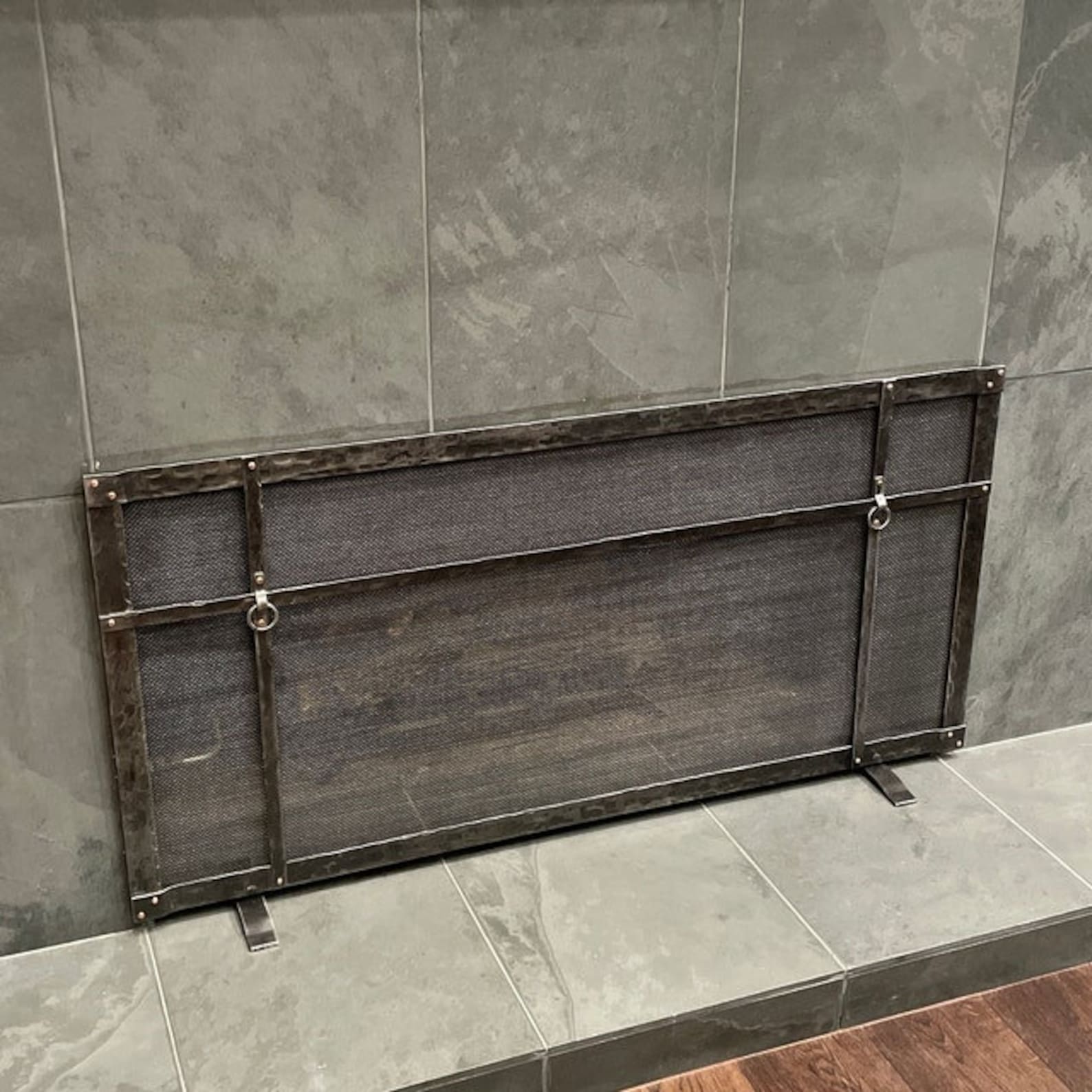 Fireplace Screen, Craftsman Mission Style, Iron Copper Rivets Etsy