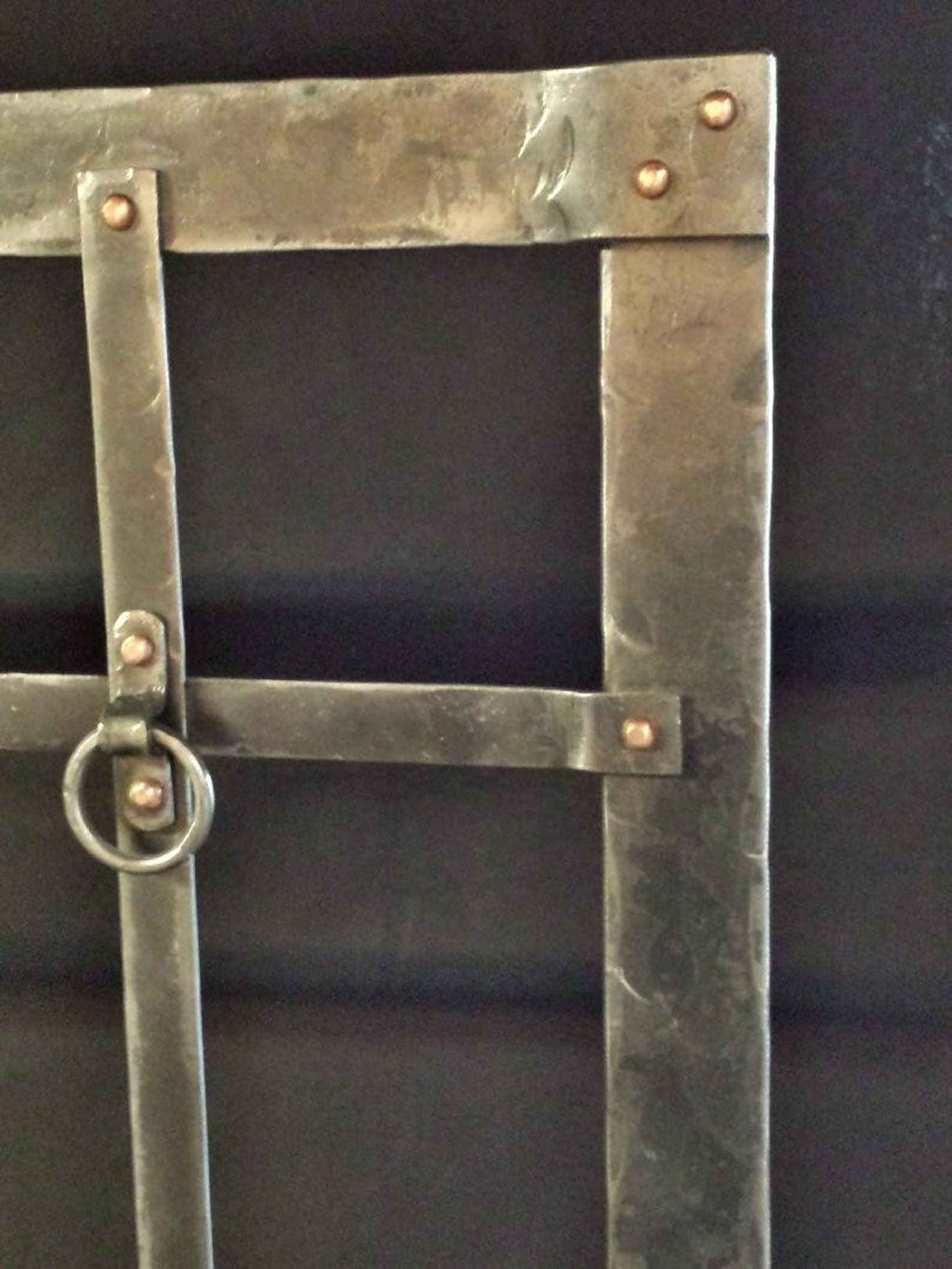 Fireplace Screen, Craftsman Mission Style, Iron Copper Rivets Etsy