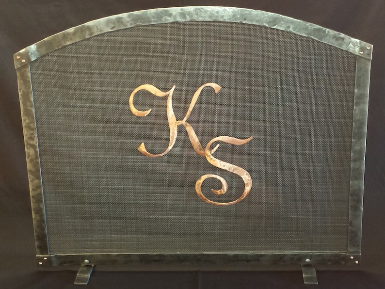 Personalized Monogrammed Princeton Arched Fireplace Screen