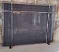 Fireplace screen freestanding craftsman mission style handmade forged iron copper rivets