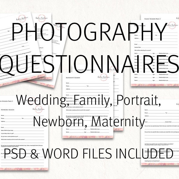 Family Portrait Questionnaire Etsy