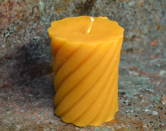 Spiral Pillar 3.5&quot; tall by 2.5&quot; wide half pound candle