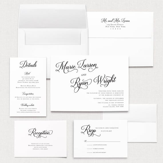 Wedding Invitations Download Semi Custom Simple Wedding Invitation