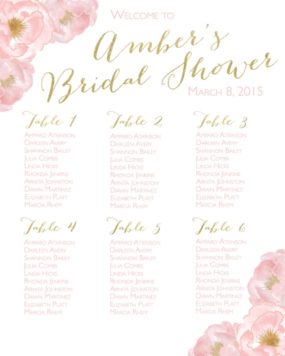 Bridal Party Seating Chart