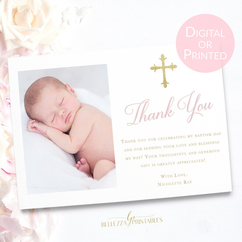 cross baptism thank you card for girls baby pink baptism thank you thank you card printed baptism wording thank you c04g typ baptism thank you card wording