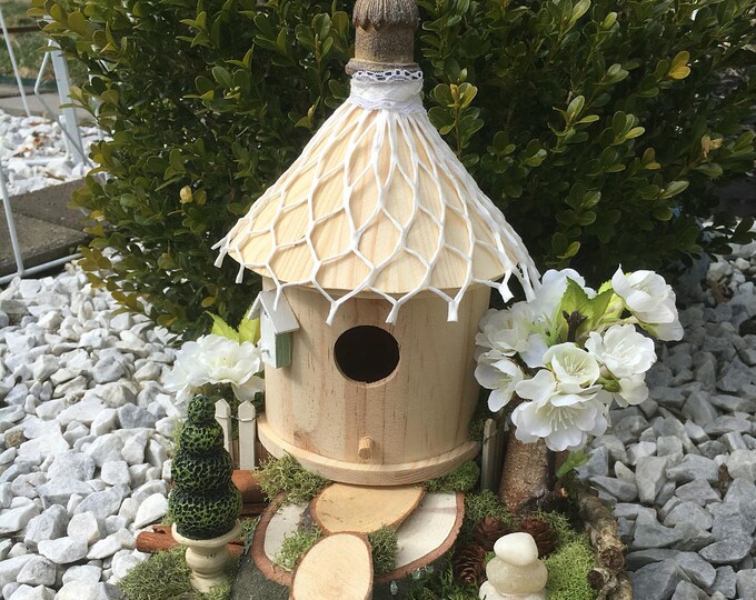 Fairy House Birdhouse Landscape Mother's Day Gift Natural Outdoor Decor